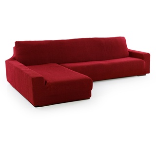 SOFASKINS® super elastischer Chaise Longue überzug, Sofabezug Linke Lange Armlehne, Sofa überzug atmungsaktiv, bequem und langlebig, Kompatible Abmessungen des Sofas (210-340 cm), Farbe rot