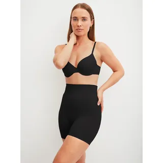 Lange Unterhose CALIDA "Seamless Shape", Damen, Gr. S (40/42), schwarz, Single Jersey, Obermaterial: 85% Polyamid, 15% Elasthan, körpernah, Unterhosen Lange Unterhose, mit hohem Bund und flachem Abschluss