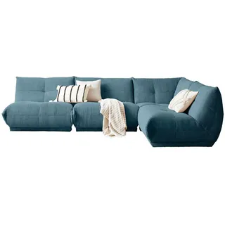 Livetastic Ecksofa , Petrol , Textil , Ottomane rechts, L-Form, einzeln stellbar , 315x210 cm , Made in Eu , Rücken echt, individuell planbar , Wohnzimmer, Sofas & Couches, Wohnlandschaften, Ecksofas