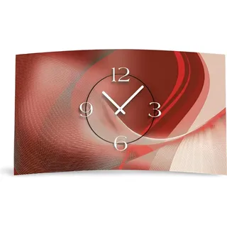 Digital Designer Art abstrakt rot Designer Wanduhr modernes Wanduhren Design leise kein ticken DIXTIME 3D-0381 - Braun