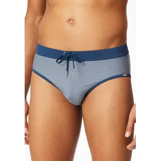 Badehose SCHIESSER "Ocean Swim", Herren, Gr. 5, N-Gr, 800, blau, Gewirkt, Obermaterial: 82% Polyamid, 18% Elasthan, Badehosen Badehose, kontrastfarbener Bund mit Kordel