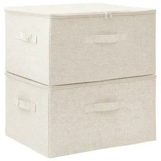 vidaXL Aufbewahrungsboxen 2 Stk. Stoff 43x34x23 cm Creme