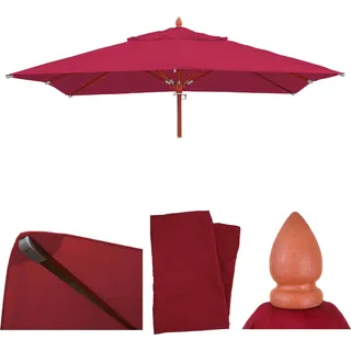 Ersatz-Bezug für Gastronomie Holz-Sonnenschirm HWC-C57, Sonnenschirmbezug, eckig 4x4m Polyester bordeaux - Rot