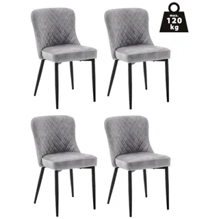 MCA Furniture Aboshi Esszimmerstuhl Polyester grau/schwarz 4er Set