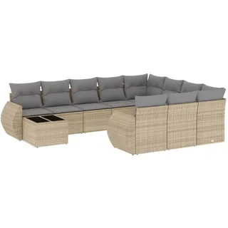 VidaXL 3221928, Hellgrau, Rattan, Gehärtetes Glas, 110 kg, Erwachsene & Kinder, 550 mm, 550 mm - Hellgrau