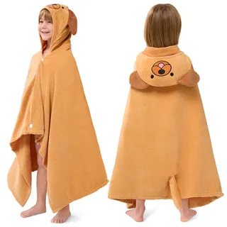 Joiedomi Hunde-Kapuzenhandtuch für Kinder – Strandtuch aus 100% Baumwolle – 76 x 127 cm für Kinder von 3–10 Jahren – Kleinkinder Pooltuch mit Kapuze – Schwimmponcho für Jungen und Mädchen