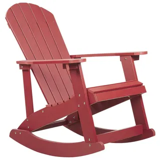 Beliani Garten-Schaukelstuhl Kunstholz rot Adirondack