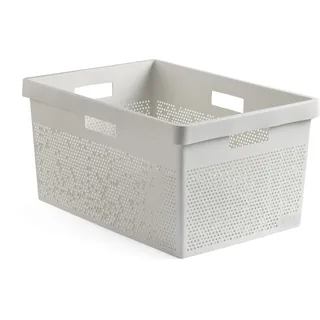 TATAY Wäschekorb Bohol, Kapazität 40L, Polypropylen, BPA-frei, 100% Recycelter Kunststoff, Weiß. Maßnahmen 41 x 33 x 50 cm