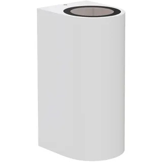 ledscom.de Wandleuchte ALSE Up & Downlight für außen, weiß, Aluminium, rund, inkl. 2 GU10 LED Lampen (warmweiß, 10,8W, je 510lm, 45°)