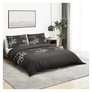 vidaXL Bettwäsche-Set Schwarz 200 x 220 cm