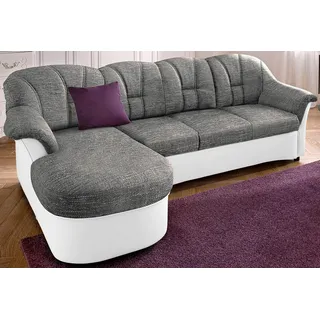 DOMO collection Ecksofa »Flores Schlafsofa, B/T/H: 233/142/86 cm, L-Form«, wahlweise mit Bettfunktion, wahlweise mit Federkern, auch in Leder weiß