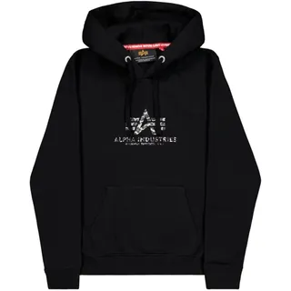 Alpha Industries Damen Basic BL Mirror Leo Hoodie, Black, XS
