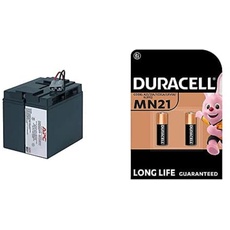 APC RBC7 - Ersatzbatterie für Unterbrechungsfreie Notstromversorgung (USV) von APC + Duracell Specialty Alkaline MN21 Batterie 12 V