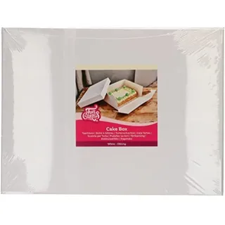 FunCakes Tortenschachtel Weiß: Rechteckige Tortenschachtel, Separater Deckel, Geeignet für dekorierte Kuchen, 40x30x15 cm, 25 Stück