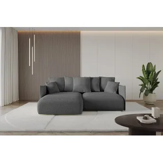 altdecor Ecksofa mit Schlaffunktion 2-Sitzer Grau