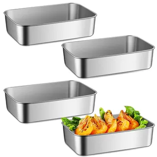 4 Stück Edelstahl Kastenform Brotbackform: 22.8*15.3*5.9cm Antihaft Kastenform Rechteckig Toastbrot Backform Kastenbackform, Königskuchen form Antihaft, Aluminiumlegierung, für Brot, Kuchen, Toast