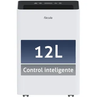 Fácula - Deshumidificador Siroco 12 l/día | Control Inteligente | Depósito extraíble 3,2l | Secado de Ropa | Temp 1-24h