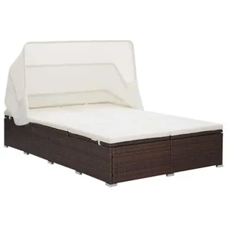 vidaXL 2-Personen-Sonnenliege Doppelliege 194 x 121 x 110 cm Braun
