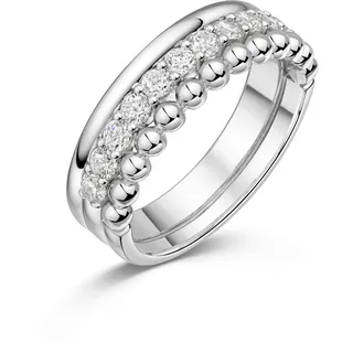 Fingerring FIRETTI "Schmuck Geschenk Silber 925 Damenring Ring Krone" Gr. 62, silber (silberfarben, kristallweiß), Fingerringe, Damen, 62, Silber 925 (Sterlingsilber), 6mm, Fingerring, mit Zirkonia (synth.)