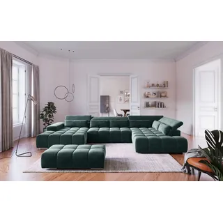 Cotta Wohnlandschaft Polyester U-Form 6-Sitzer Grün