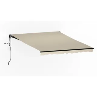 Blumfeldt CloudShade Markise – 3m elektrische Gelenkarmmarkise mit App & Fernbedienung, UV 30+ & Regenschutz, Neigungswinkel einstellbar, Aluminiumrahmen, einfache Wandmontage, 295x250 cm, Beige - Beige