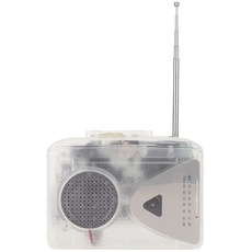 Tragbarer Kassettenspieler, Walkman FM AM Radio Stereo Tape to MP3 Converter Audio Music Player, mit 3,5 Mm Klinkenstecker und Lautsprecher (Transparent)