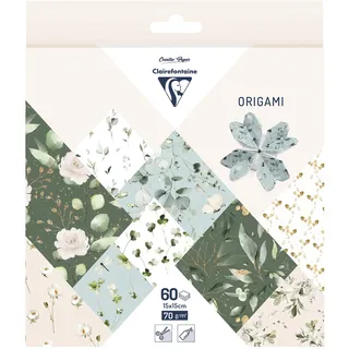 Clairefontaine 95381C - Packung Origami Papier 60 Blatt, 15x15 cm 70g, Romantik, 1 Pack