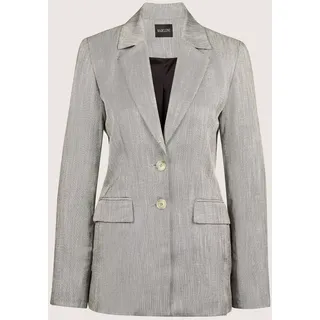 Longblazer MADELEINE "Blazer Longblazer", Damen, Gr. 40, grau (grau, wollweiß, melange), Obermaterial: 47% Viskose CV. 27% Polyester PES. 26% Leinen LI., Modern, normal, Blazer Longblazer