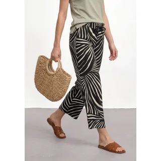 7/8-Hose STREET ONE "Style Emee", Damen, Gr. 36, Länge 26, schwarz-weiß (schwarz), Web, Obermaterial: 100% Viskose, gemustert, loose fit lang, Hosen 7/8-Hose, 7/8 Sommerhose mit grafischem Print und im Lose Fit, Topseller