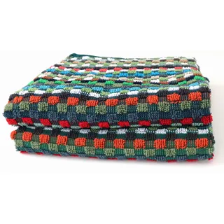 2x Handtücher Kracht Frottee Restgarn Tücher Gruben Handtuch Classic Bunt Teal