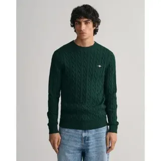 Gant für Herren. 8050601 Grüner Pullover mit Rundhalsausschnitt (3XL), Lässig, Baumwolle