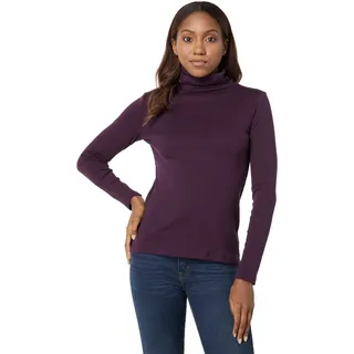 Tommy Hilfiger Damen Langärmeliger Pullover mit hohem Kragen Rollkragenpullover, aubergine, M