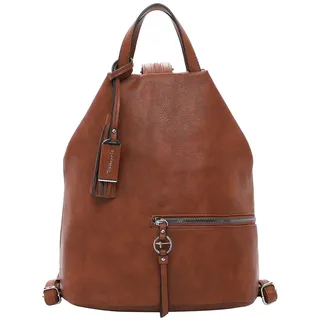 Rucksack TAMARIS "Rucksack TAS Nele", Damen, Gr. B/H/T: 34cm x 32cm x 20cm, braun (cognac 700), Obermaterial: 60% Polyurethan PU. 40% Polyester PES., Rucksäcke Rucksack