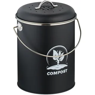 Relaxdays Komposteimer 5,5 l Schwarz
