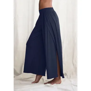 Haremshose LASCANA, Damen, Gr. 44/46, N-Gr, blau (marine), Single Jersey, Obermaterial: 93% Polyester, 7% Elasthan, unifarben, Hosen Haremshose, mit überlappenden Seitennähten, Topseller
