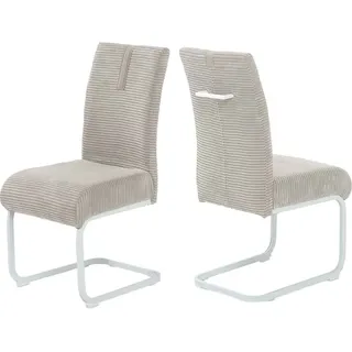 Jockenhöfer Gruppe Freischwinger »Kenny« (Set) 2 Stk.mit Taschenfederkern, Bezugsstoff Cord, beige