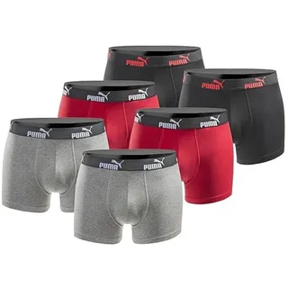 Puma Herren Boxershorts 6er Pack black red - M