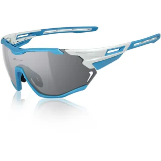 ICECUBE VENTURA Hochleistungs-Sonnenbrille: Anti-Beschlag-PC-Gläser, belüfteter TR90-Rahmen, 100% UV-Schutz, ideal für Sport und Radfahren (White-BL/Grey)