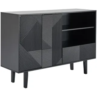 Urban Meuble Schuhkipper Schwarz 125/40/86 cm , Holzwerkstoff , Rechteckig , 40x86x125 cm , Kleinmöbel, Kommoden, Sideboards