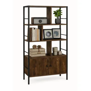 Relaxdays Bücherregal 74 x 30 x 154,5 cm Braun/Schwarz