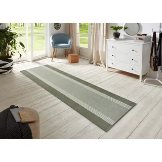 HANSE HOME Band grün, B:80cm H:9mm L:300cm, Kunstfaser, Teppiche, Teppich, Kurzflor, weich, Läufer Größen, Wohnzimmer, Schlafzimmer, Esszimmer