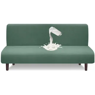 Granbest wasserdichte Armlose Futon Abdeckung, Hoher Stretch Futon Schutz für Faltendes Schlafsofa Anti-Rutsch Sofabezug ohne Armlehne (MatchaGrün)