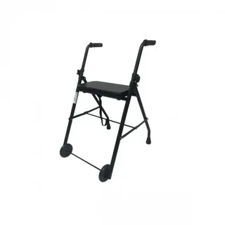 Einstellbare faltbare Gehhilfe für ältere Menschen Mobiclinic stabile Stahl Leichtgewicht mit Sitz 2 Rädern Schwarz matt Emerita