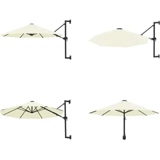 vidaXL Sonnenschirm Wandmontage mit Metallmast 300 cm Sandfarben - Sonnenschirm - Sonnenschirme - Gartenschirm - Gartenschirme - Beige