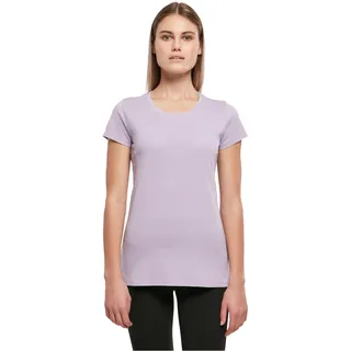 Build Your Brand Damen Basic Tee – Figurbetontes Baumwoll T-Shirt mit Rundhalsausschnitt & kurzen Ärmeln, ideal für Alltag, Freizeit & Veredelung,Lilac,XXL