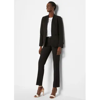 bonprix Hosenanzug Set, 2 tlg. regular fit zweiteiliges Set, Kurzgröße, Regular Fit, eleganter Stil, schwarz (länge: kurz)