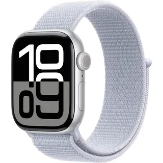 Watch Series 10 GPS + Cellular 42 mm Aluminiumgehäuse silber Sport Loop Blaue Wolke