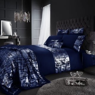 GC GAVENO CAVAILIA Prosecco Glitzer Luxuriöser, gestreifter Bettbezug, pflegeleicht, weich und warm, atmungsaktiv, kariert, gefüttert, Steppdecken-Set, Polyester, Navy, Doppelbett