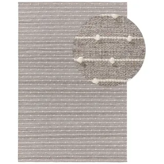 Kunstloft Kinderteppich Lupo Grau 160x230 cm , Textil , Gestreift , Rechteckig , 160x1 cm , für Fußbodenheizung geeignet , Teppiche und Böden, Teppiche, Kinderteppiche