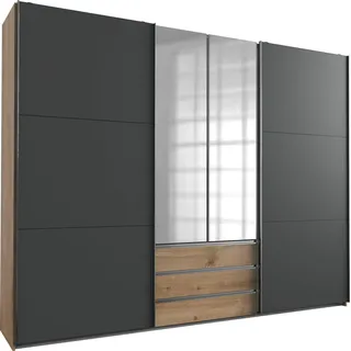 WIMEX Schwebetürenschrank WIMEX "Magic by fresh to go", grau (plankeneiche nachbildung, graphit), B:300cm H:216cm T:65cm, Schränke, Schwebetürenschrank